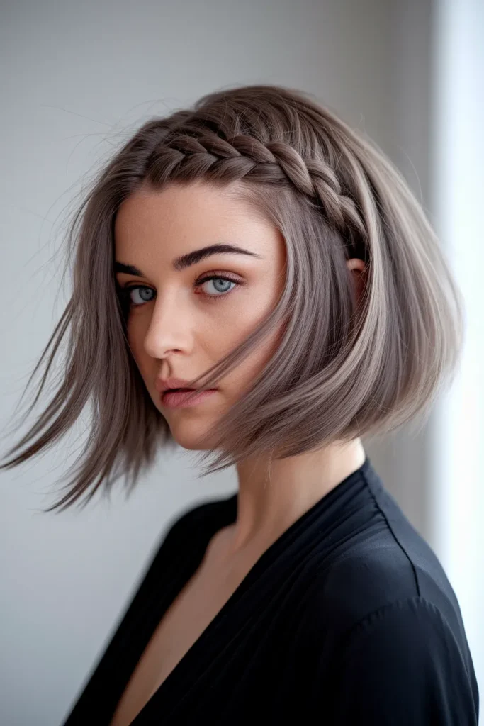 Dutch Braid with Soft Textured Bob