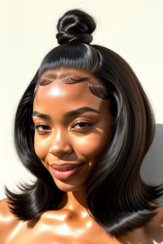 Everyday Sleek Half Up Half Down with Mini Bun