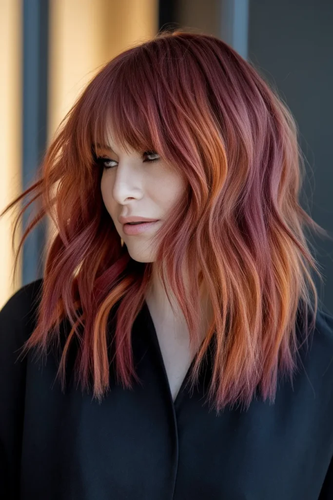Fiery Sunset Wolf Cut