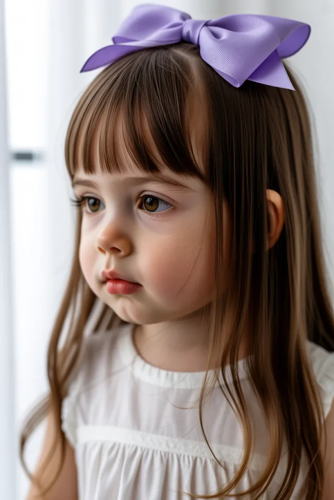 Fine Long Hair with Ghost Layers and Curtain Bangs