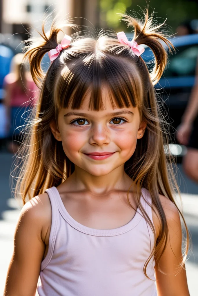 Long Hair with Flicked-Out Curtain Bangs