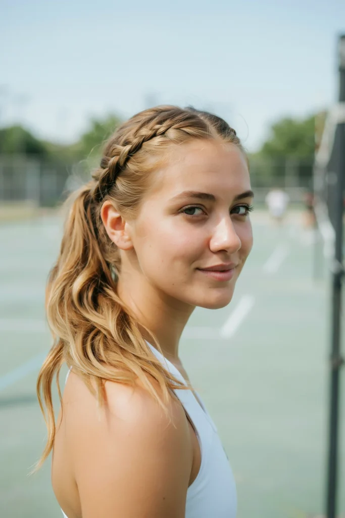 French Braid Into High Ponytail