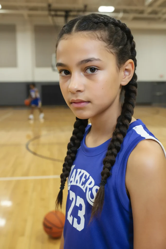 French Braids Basketball Hairstyle for Girls