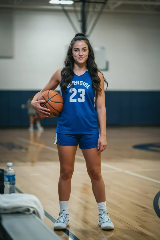 Half-Up Half-Down Basketball Hairstyle for Girls