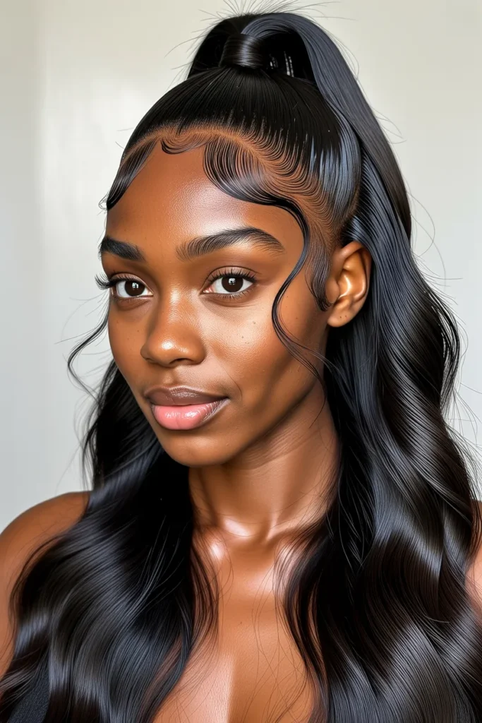 Half Up Half Down with Face-Framing Strands