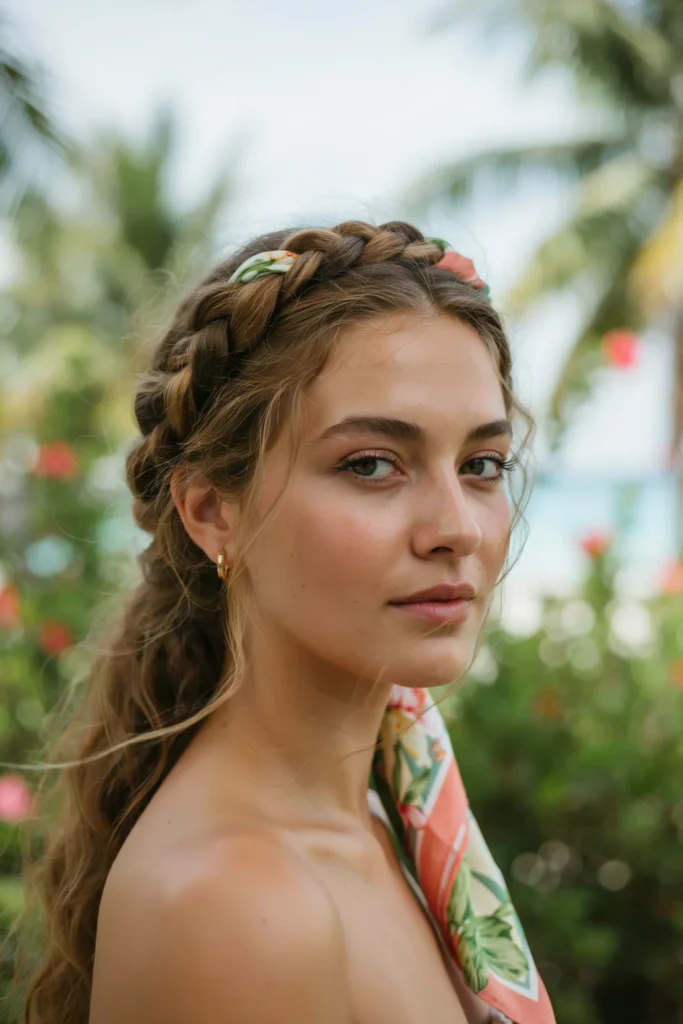Halo Braid with Tropical Scarf