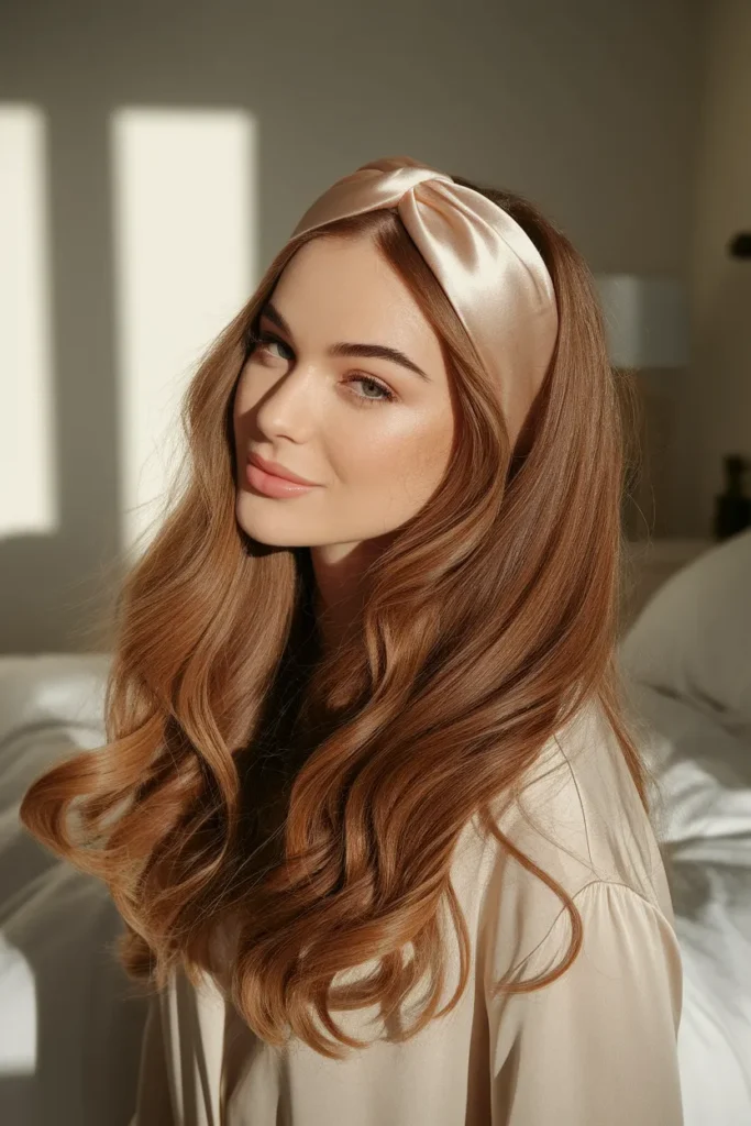 Heatless Headband Curls Method