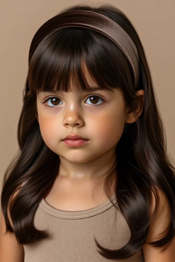 Long Hair with Heavy Curtain Bangs