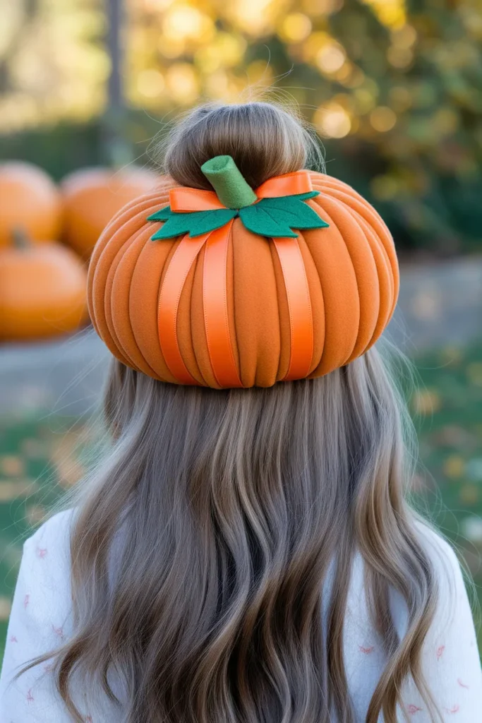 Jumbo Pumpkin Halloween Hairstyle for Kids