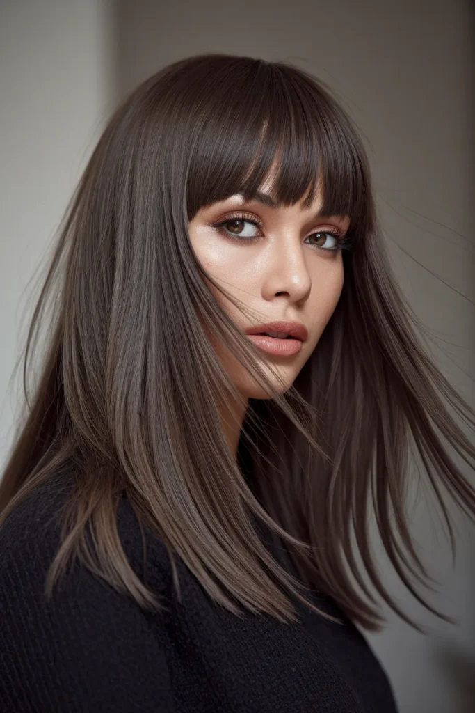 Layered Cut with Long Split Bangs