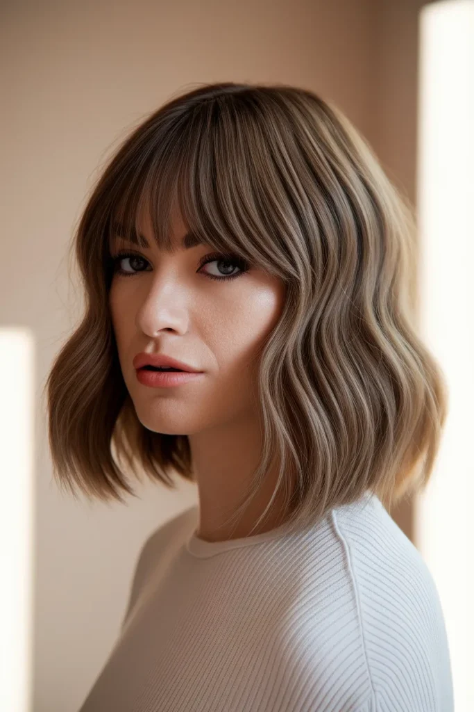 Lob with Curtain Bangs