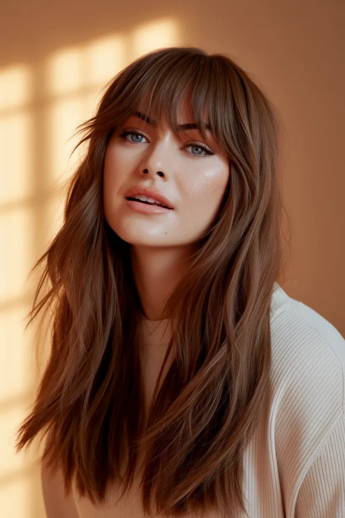  Long Hair With Bottleneck Bangs