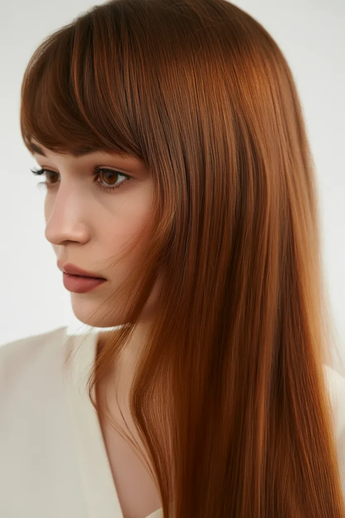 Long Hair with Side-Swept Bangs