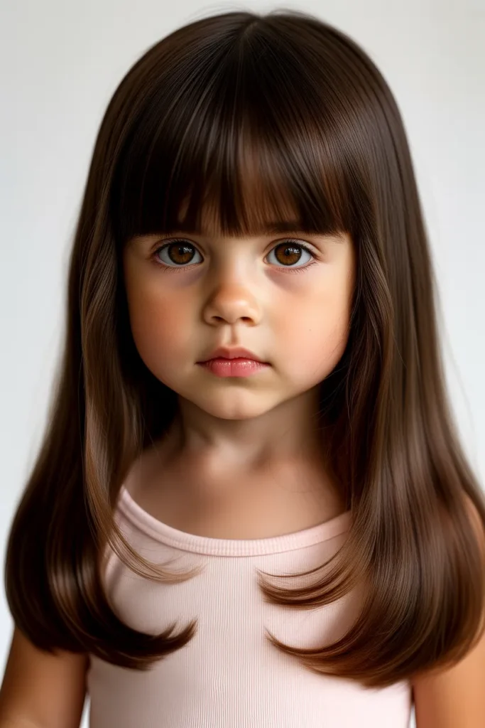 Long Hair with Tapered Curtain Bangs