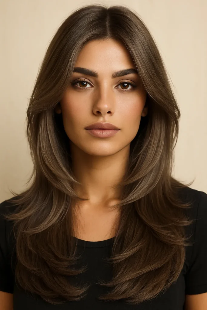 Long Layered Ash Brown