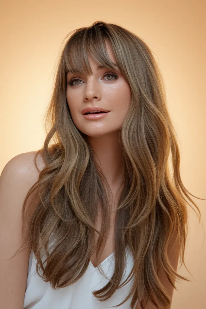 Long Layers With Curtain Bangs