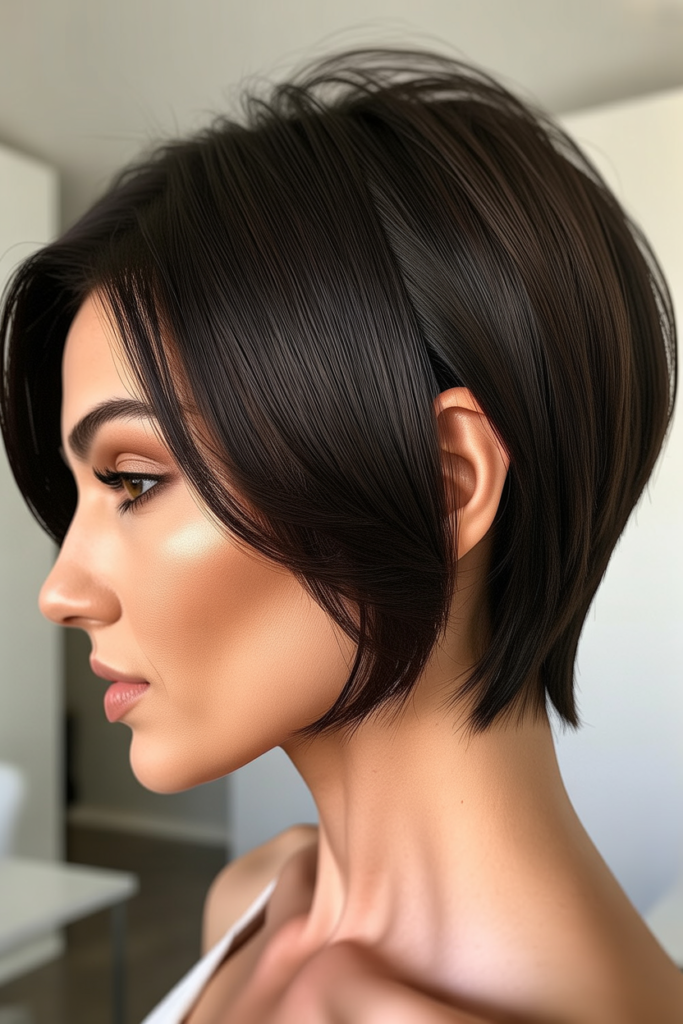  Long Pixie with Espresso Tones