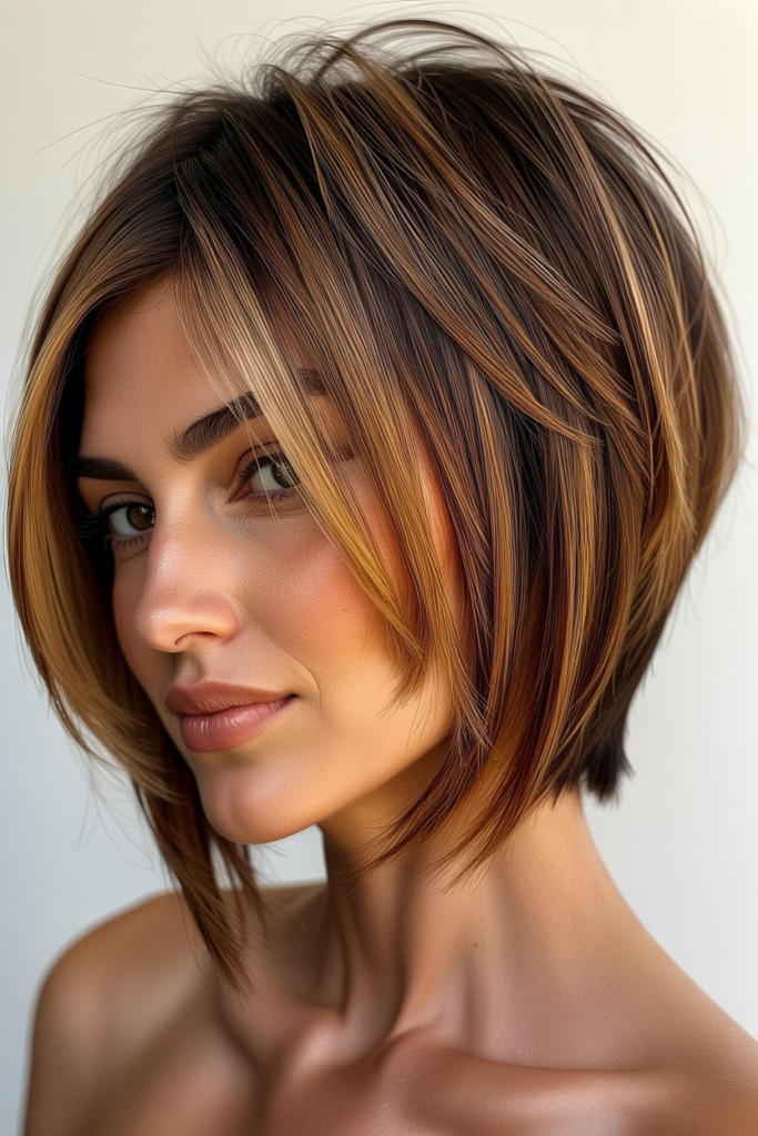Long Pixie with Lowlights