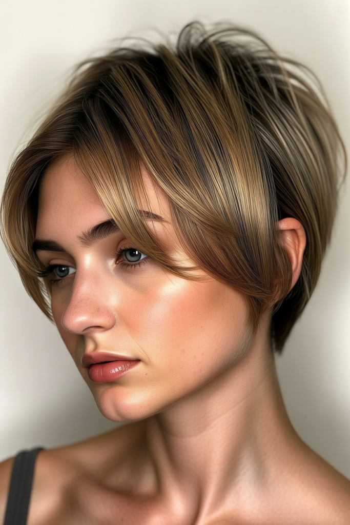 Long Pixie with Lowlights