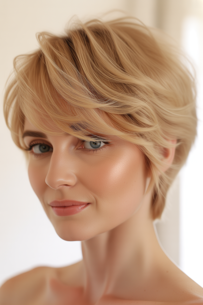  Long Pixie with Soft Side Bangs