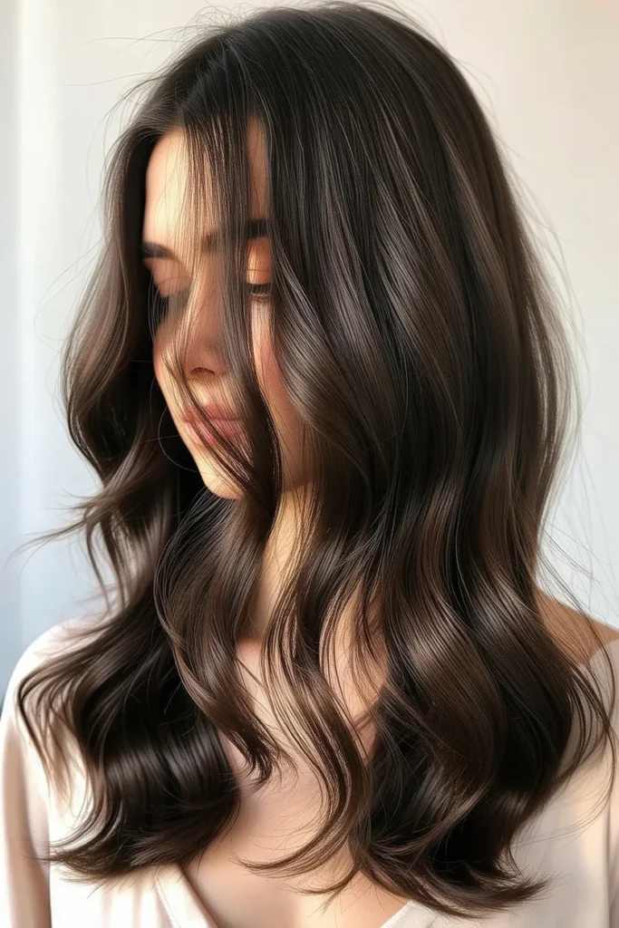 Long Wavy Hair with Center Part