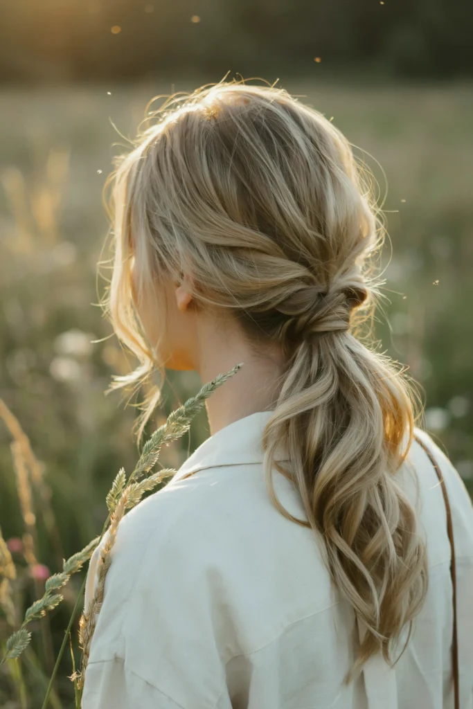 Loose Boho Braid Ponytail