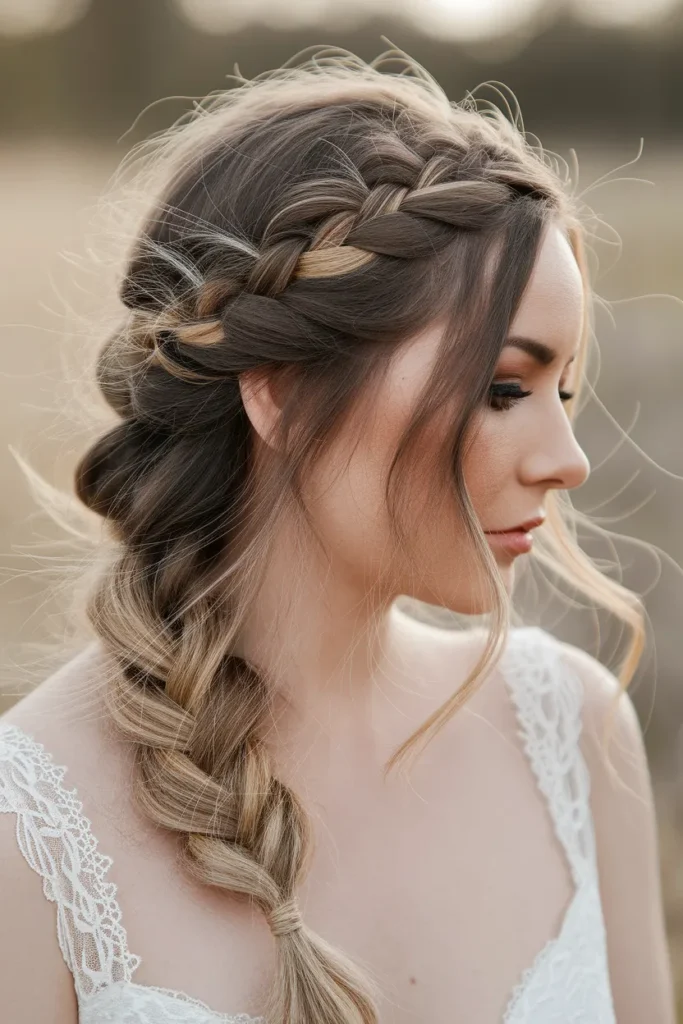 Loose Dutch Braid with Flyaways