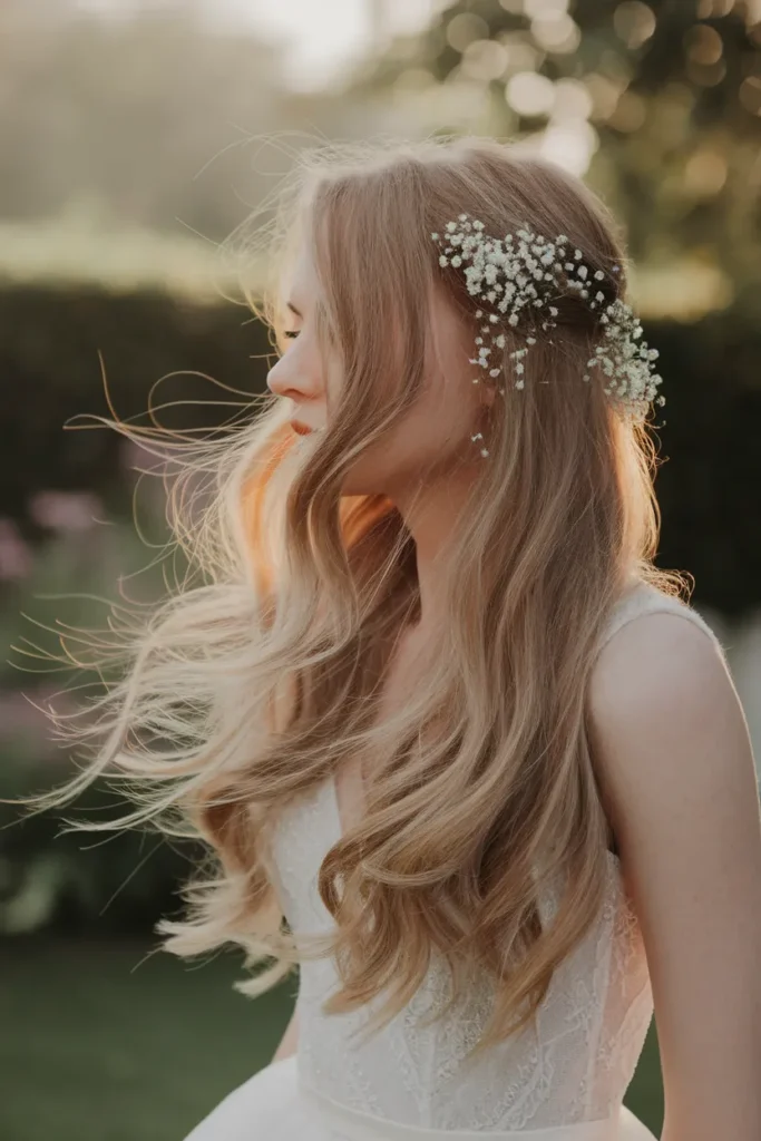 Loose Waves with Baby’s Breath