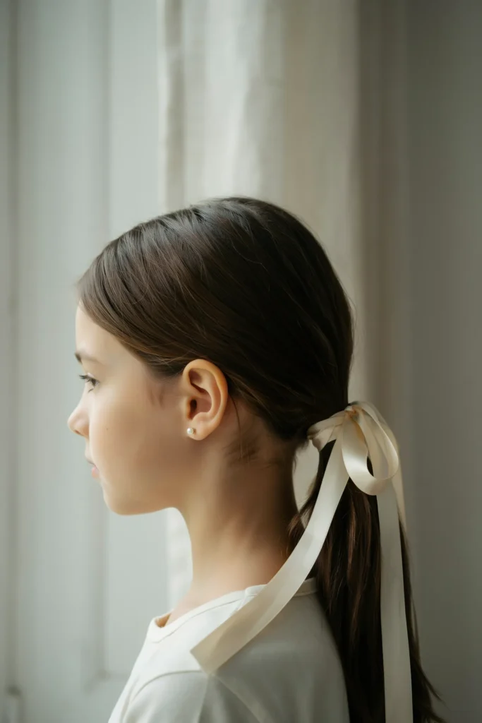 Low Ponytail with Silk Ribbon
