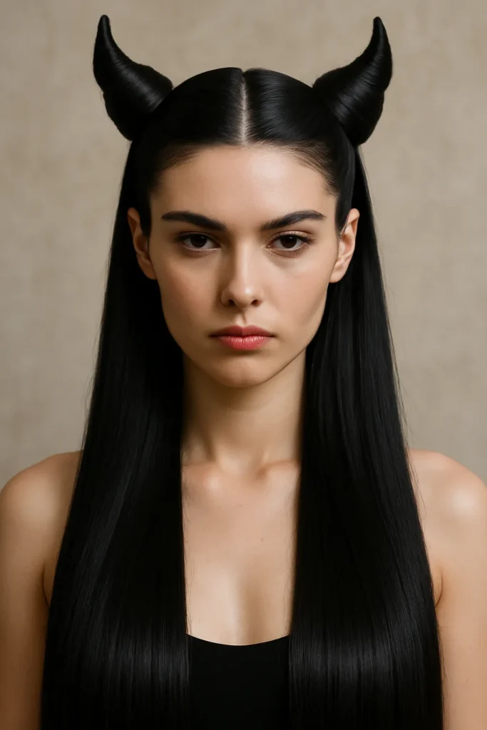 Maleficent Horns Halloween Hairstyle