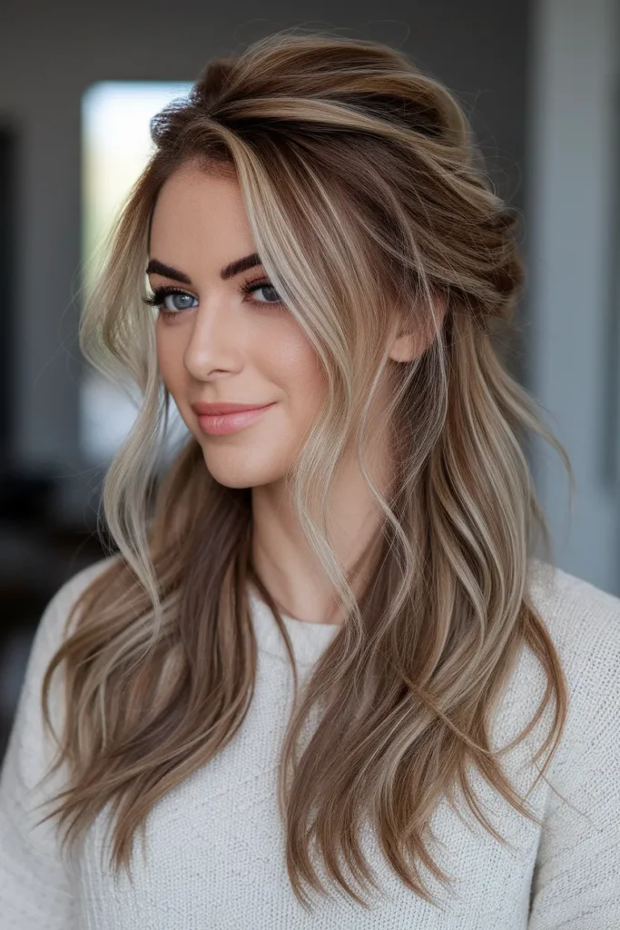 Messy Half-Up Half-Down