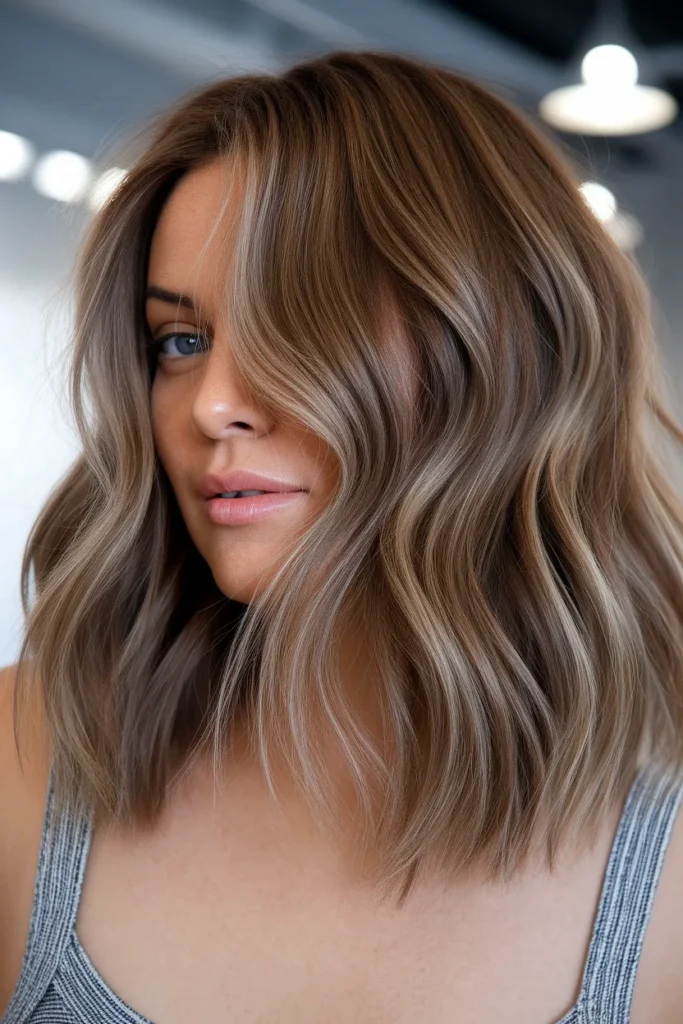 Messy Side Part with Loose Waves