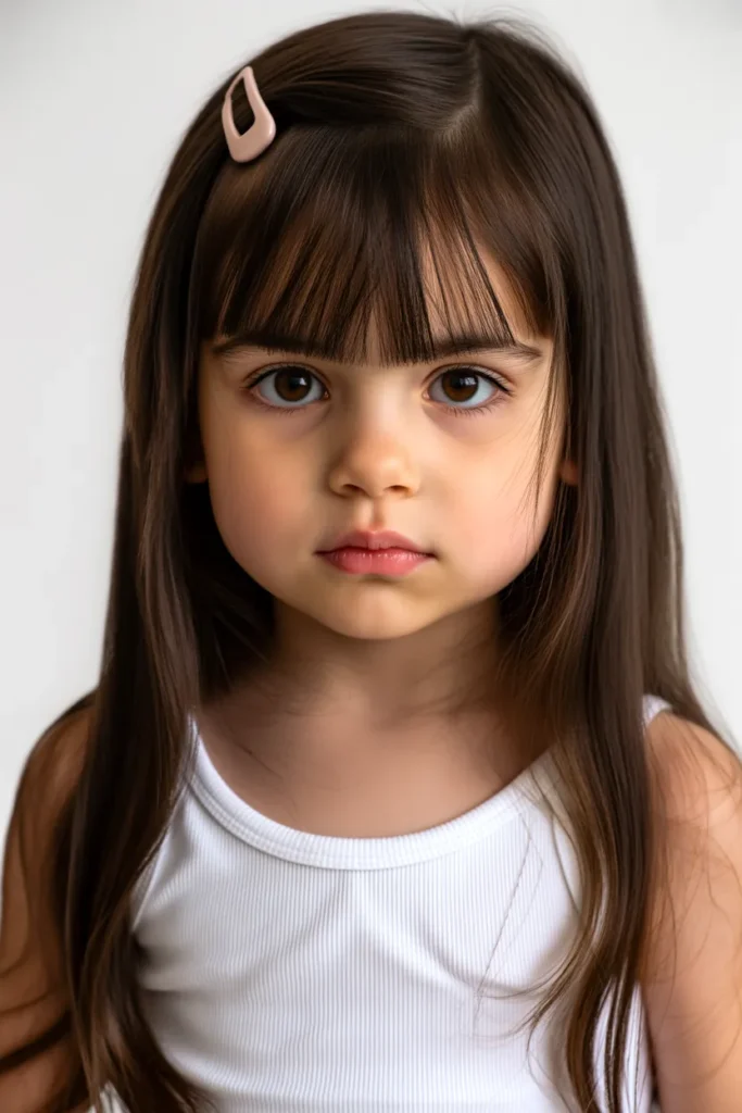  Long Hair with Micro Curtain Bangs