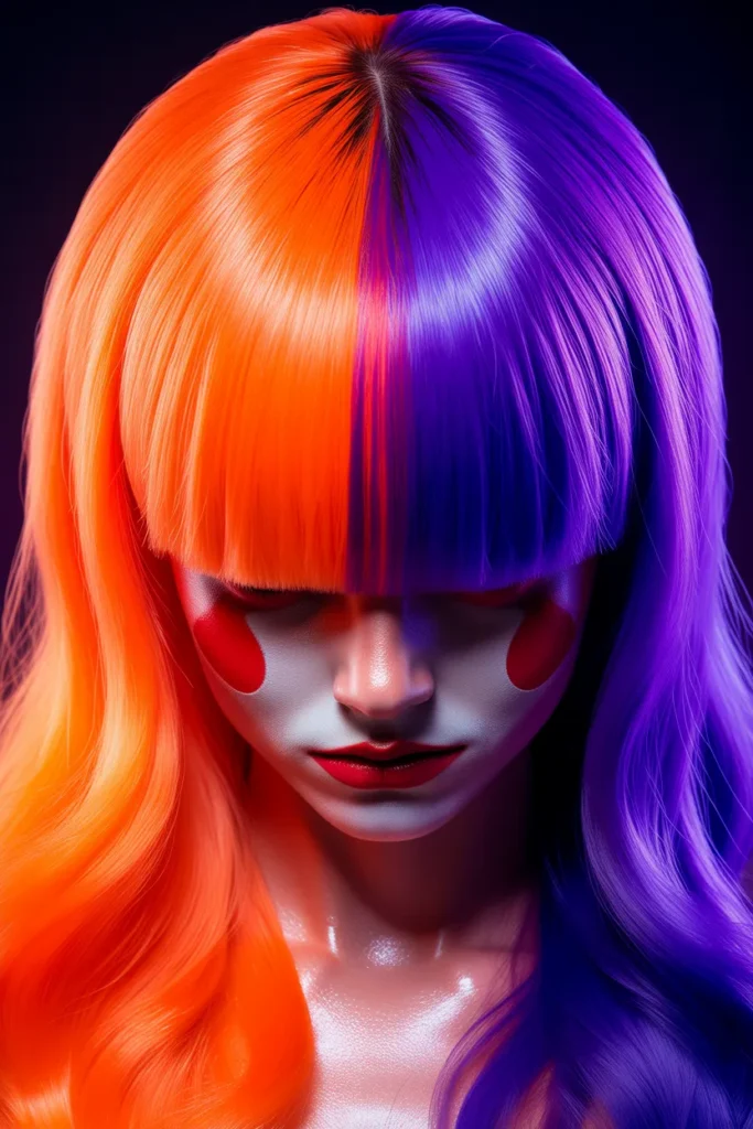 Orange and Purple Clown Hairstyle