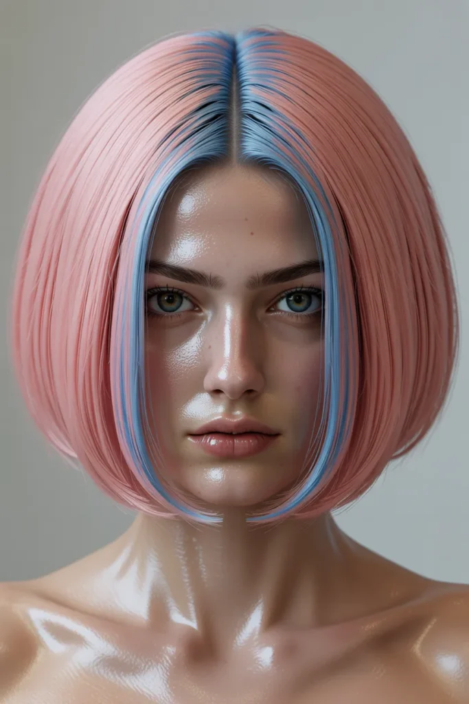 Pastel Bob Clown Hairstyle