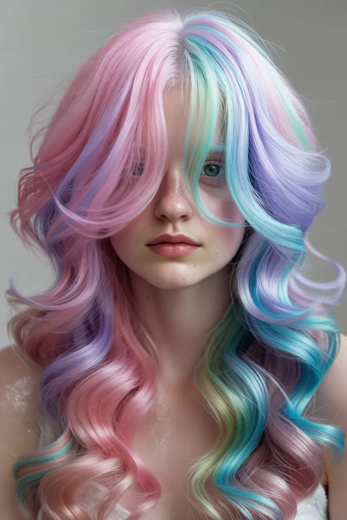 Pastel Rainbow Clown Hairstyle