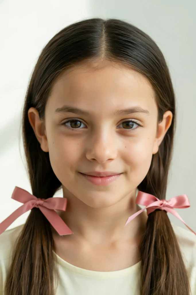 Pigtails with Ribbons