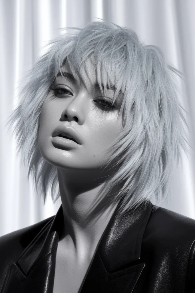 Platinum Rockstar Wolf Cut