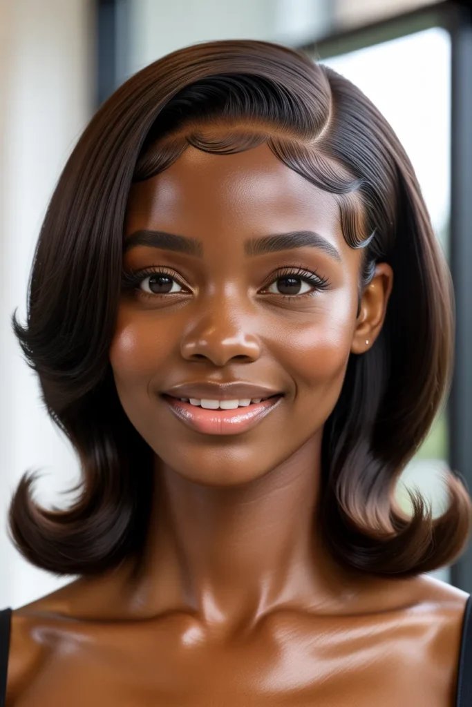 Polished Half Up Half Down with Flipped Ends