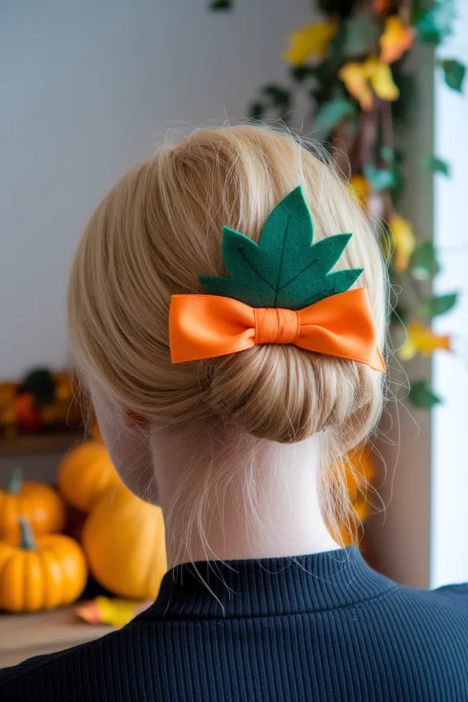 Pumpkin Bun Halloween Hairstyle for Kids