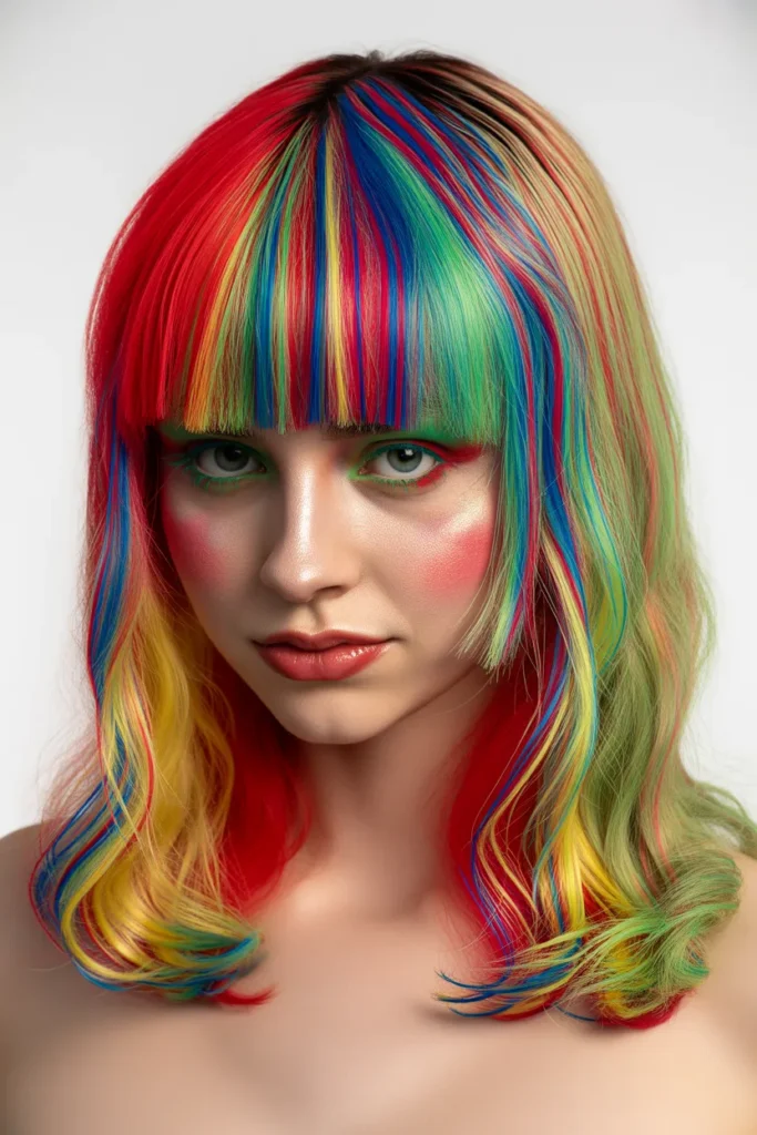 Rainbow Bangs Clown Hairstyle