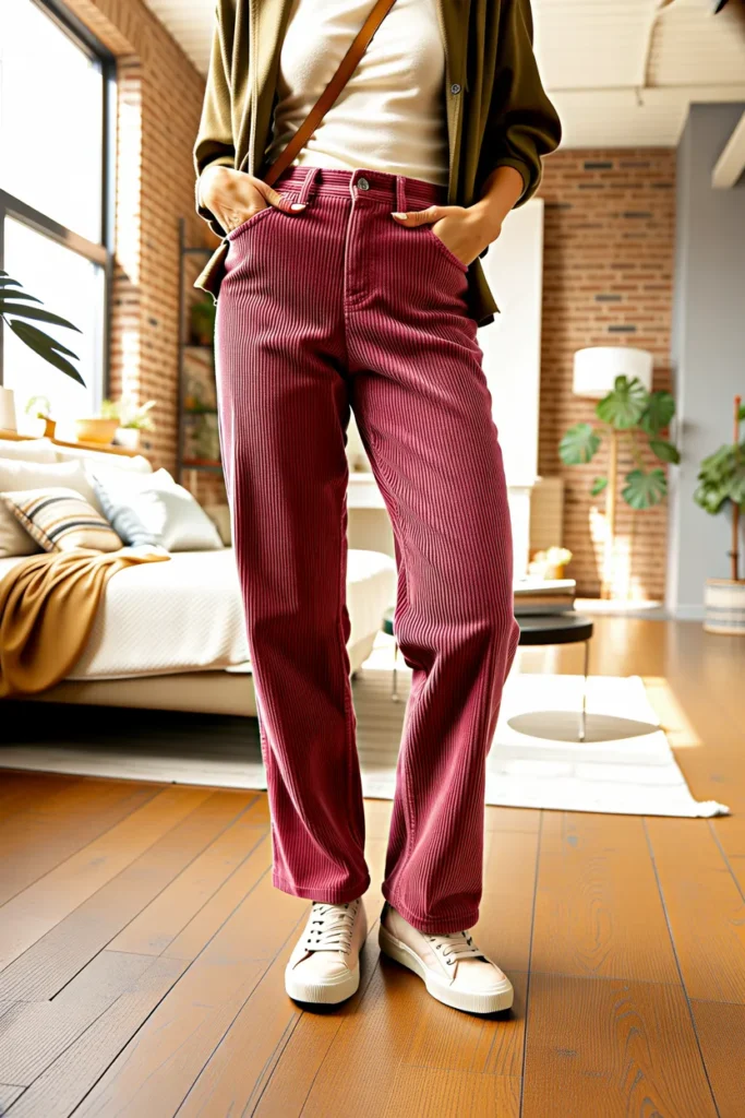 Raspberry Pink Corduroy Pants