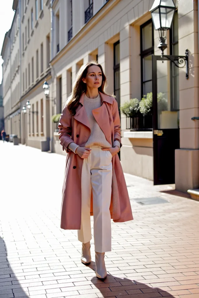 Rose Pink Trench Coat