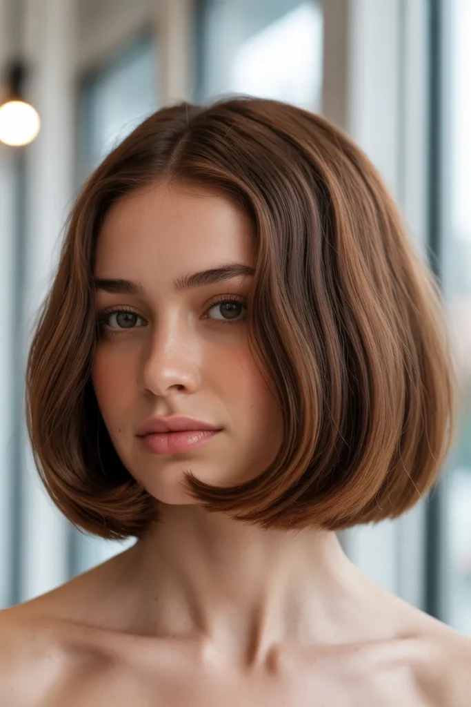 Rounded Bob Blowout Look
