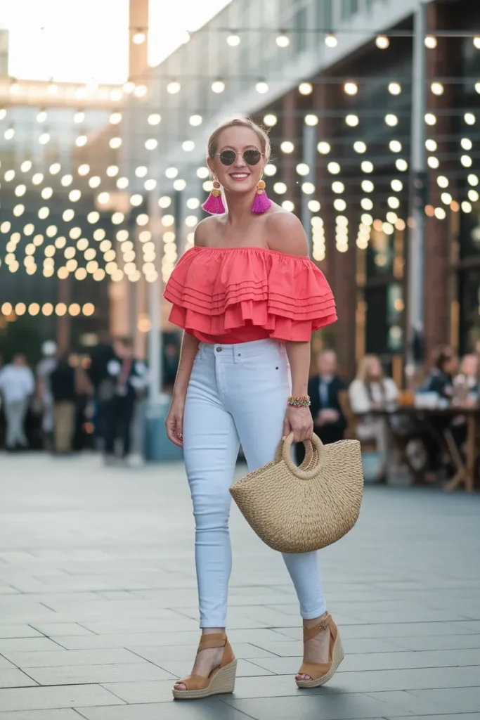 Ruffled Off-The-Shoulder Top