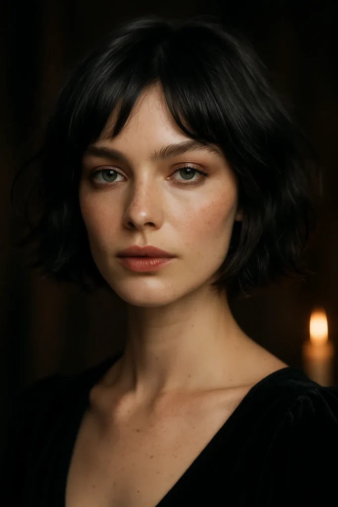 Short Tousled Vampire Bob Hairstyle
