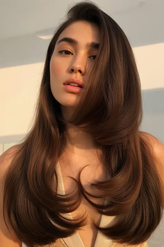 Side Part Blowout Long Hair