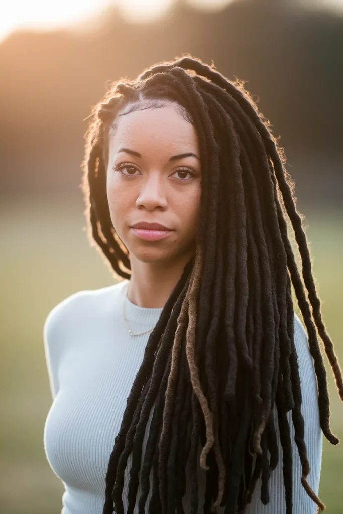 Side-Swept Dreadlocks