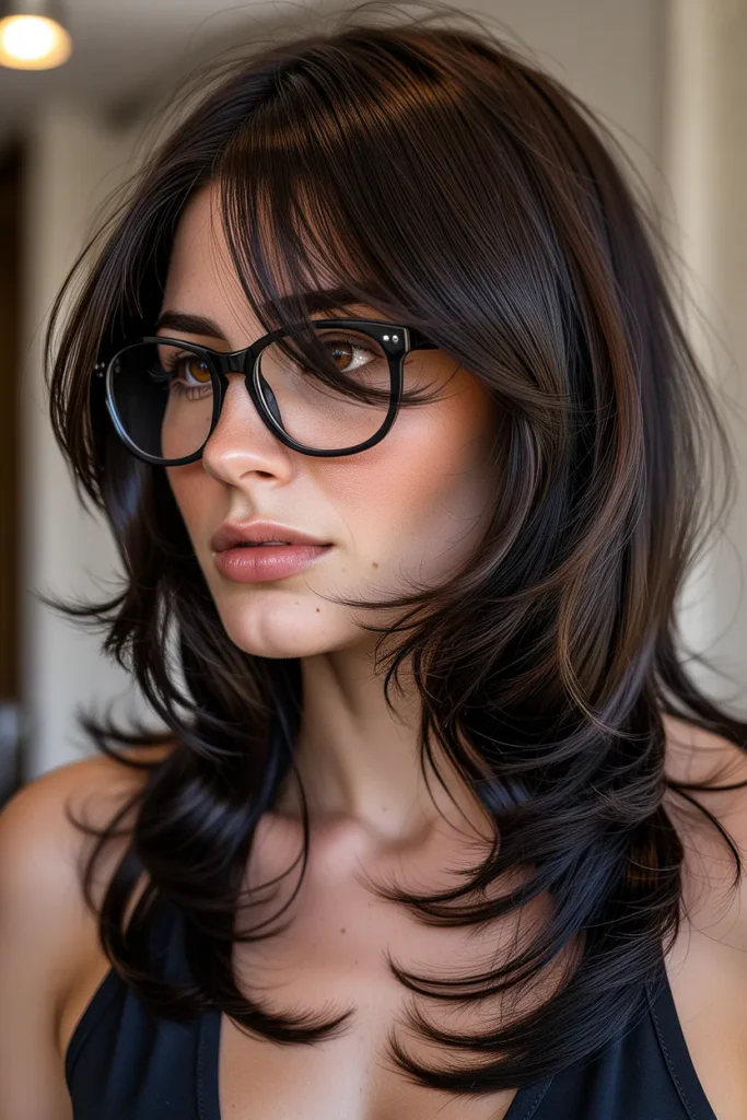 Side-Swept Long Bangs