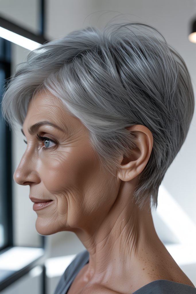 Silver Long Pixie